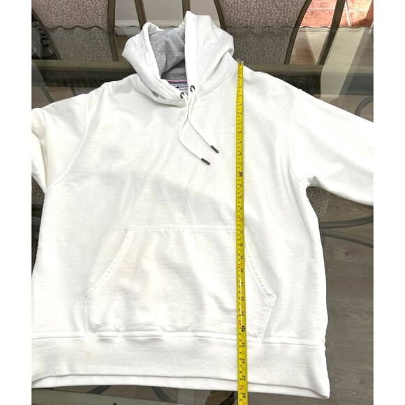 Champion White Hoodie Sweatshirt With Drawstring & Kangaroo Pocket Size Large - Picture 5 of 7